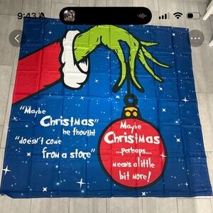 Amazon Grinch Holiday Shower Curtain - Green and Red